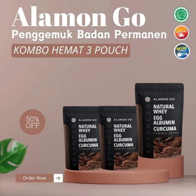 

Susu Penambah Berat Badan dan Nafsu Makan - Alamon GO GAIN - Natural Whey, Egg Albumin, Curcuma.