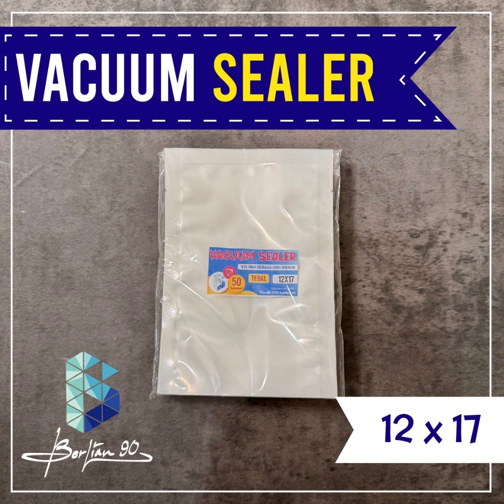 PLASTIK VACUM SEALER 12 x 17 cm / Plastik Vakum Sealer / Plastik Vacuum Makanan  Isi 50 Lembar
