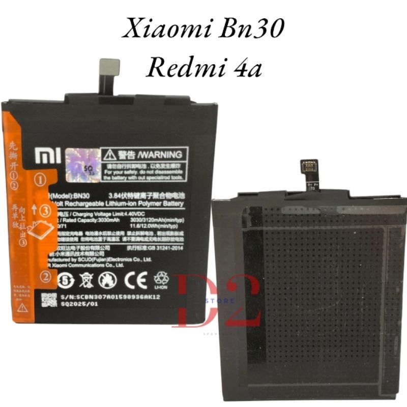 BATERAI BATRE XIAOMI REDMI BN30 REDMI 4A BATERAI BATRE REDMI