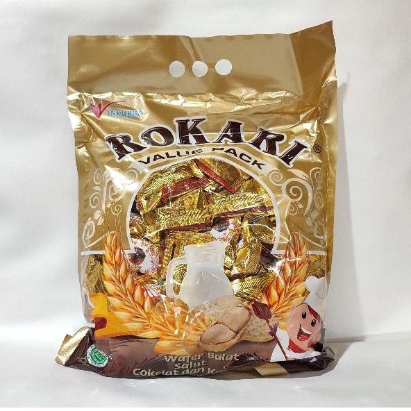 

Rokari Wafer Bola Salut Cokelat Dan Kacang 350 Gram