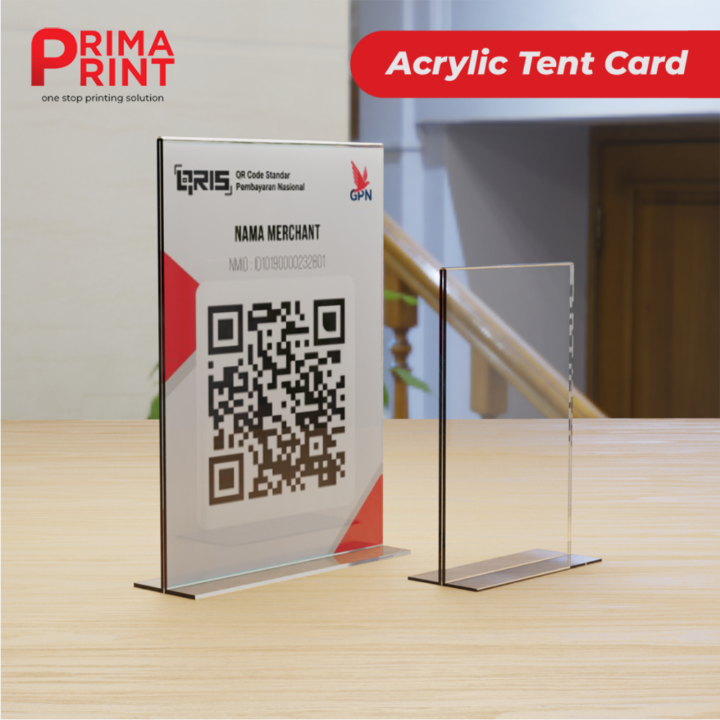 

Tent Card Akrilik Premium I Tent Card Akrilik QRis Brosur Flyer Tebal 2MM