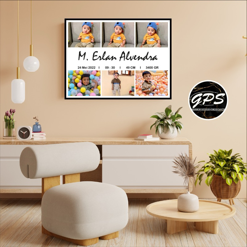 CETAK PHOTO BIODATA BAYI + BINGKAI KAYU MDF
