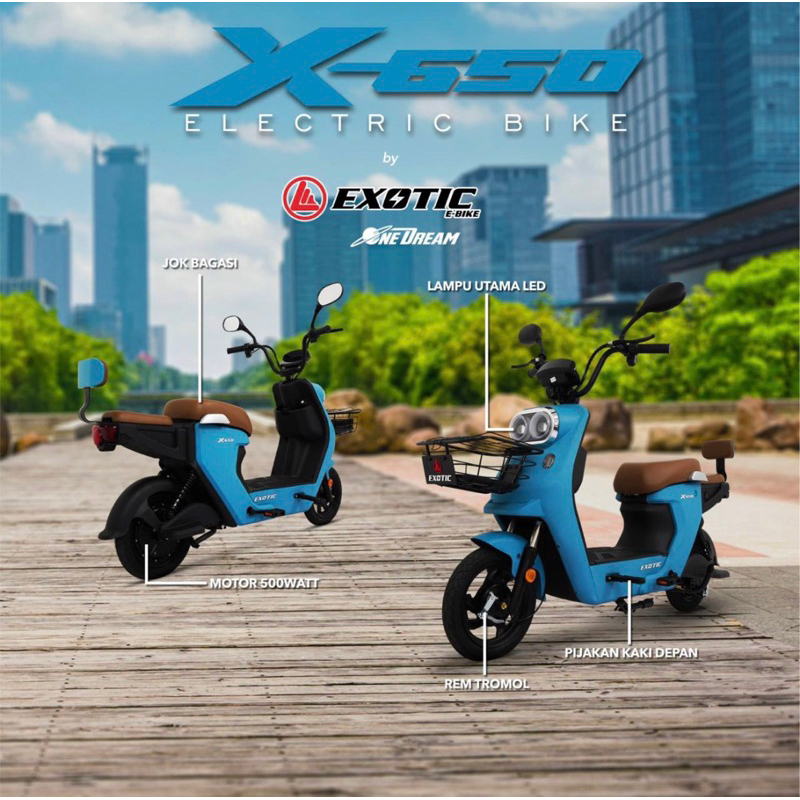 Exotic - X-650 Biru Tua - Sepeda Listrik PROMO CUCI GUDANG