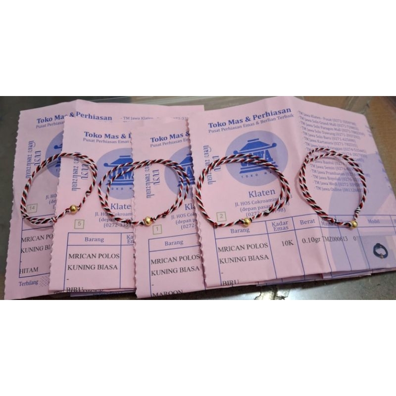 Gelang Tali Tridatu Anak Dior 0,1gram Semar Jawa