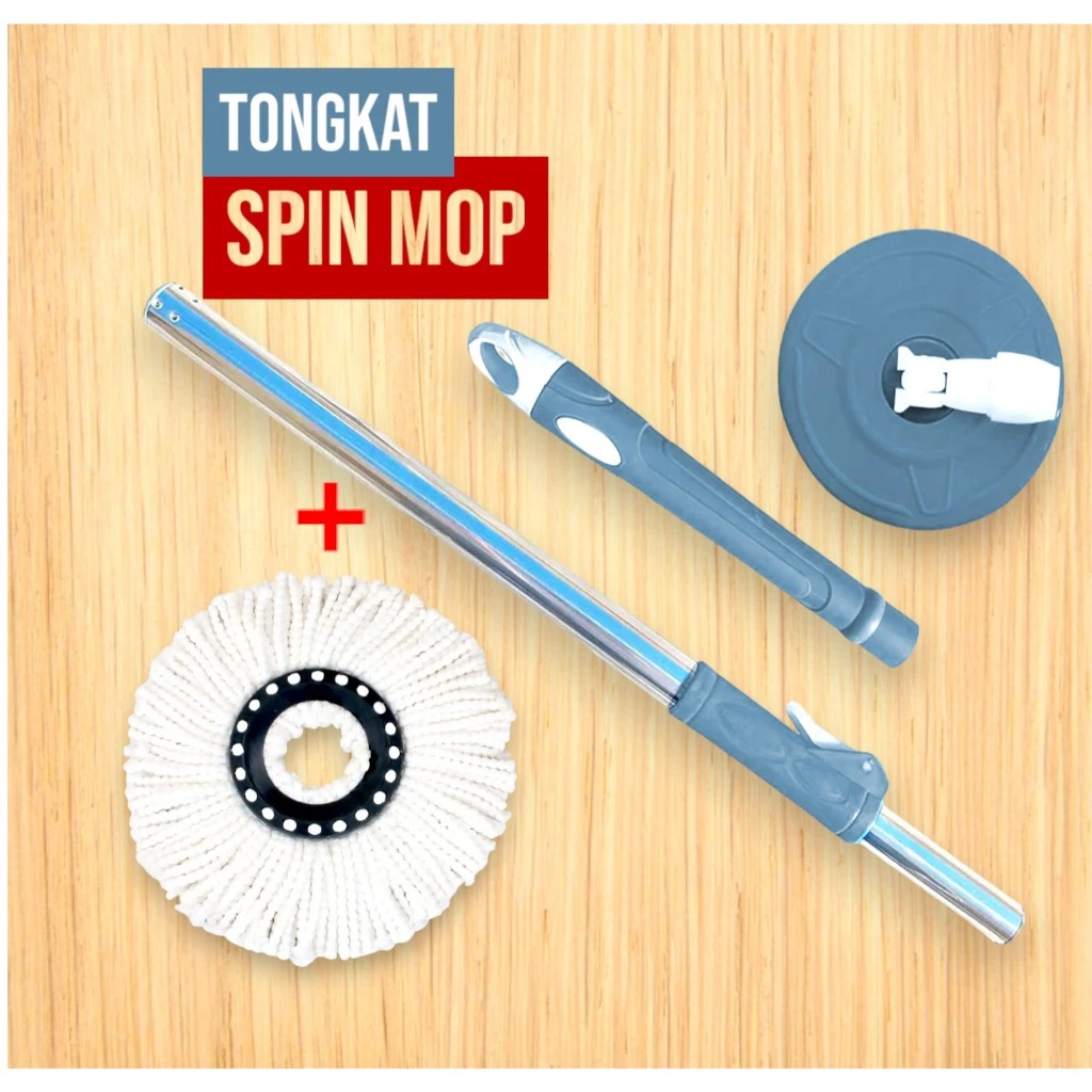 Tongkat Pel Spin Mop / Gagang Pel Spin Mop + Kain Pel