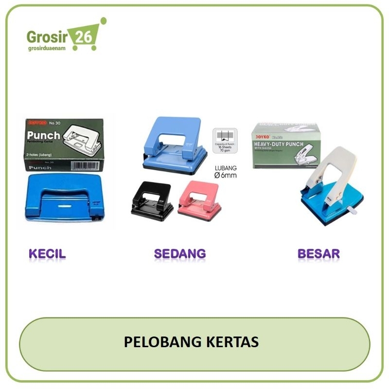 

(1 pcs) pelobang / pembolong / pelubang kertas / punch joyko kecil | sedang | besar