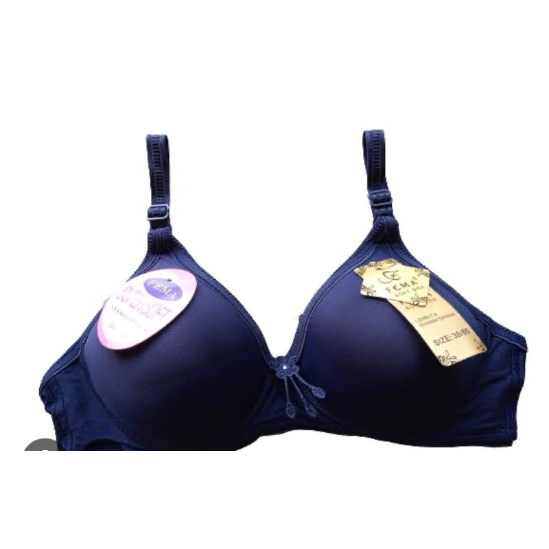 BRA BH FEMA JUMBO/BIGSIZE TANPA KAWAT HAK 4 NAVY