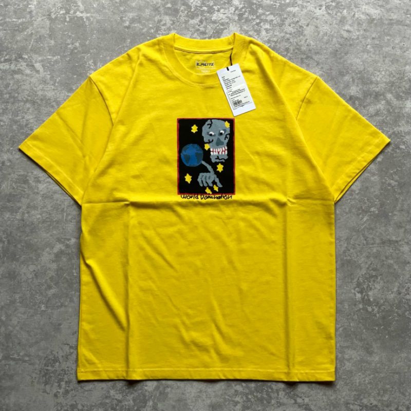 Polar Skate Co World Domination Tee -   Yellow Lime