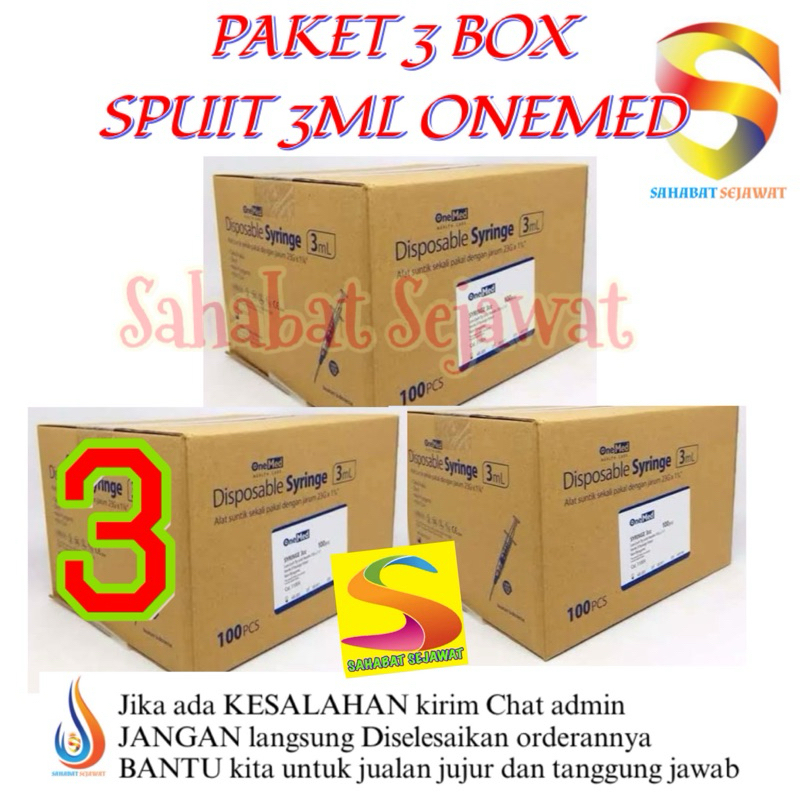 PAKET 3 BOX SPUIT 3 ML ONEMED.