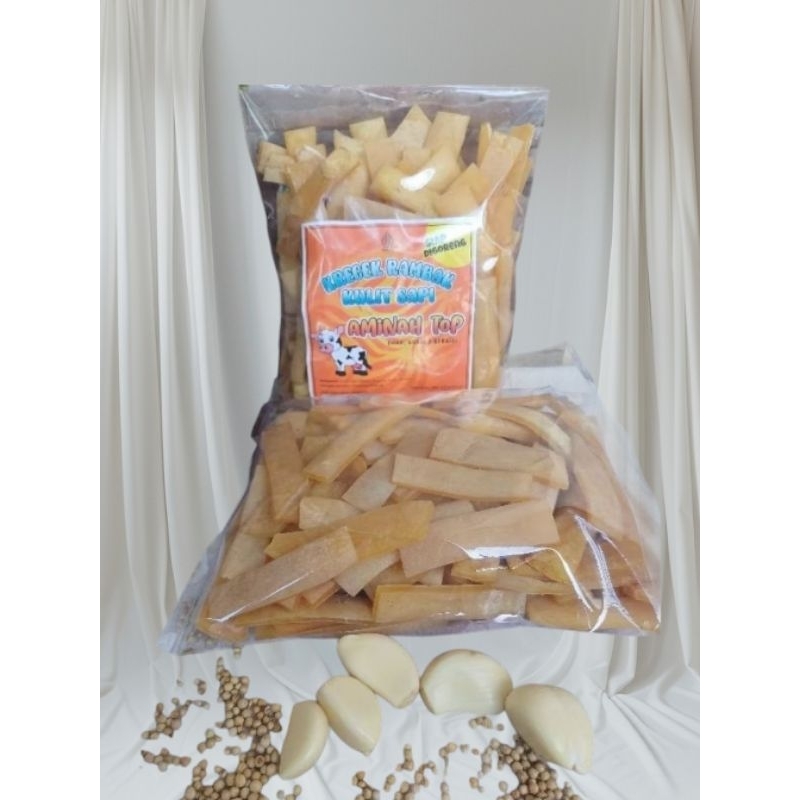 

Krecek rambak stik lebar /krupuk rambak kulit sapi stik lebar AMINAH TOP 1kg premium
