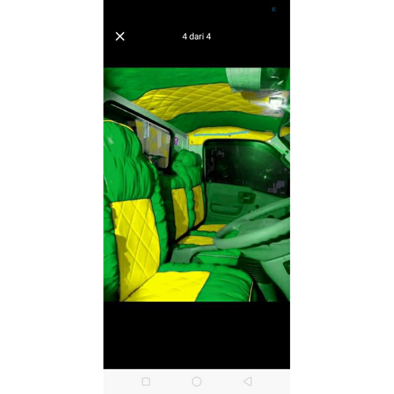 sarung jok model sofa pul plapon atap dan kabin buat mobil truk canter