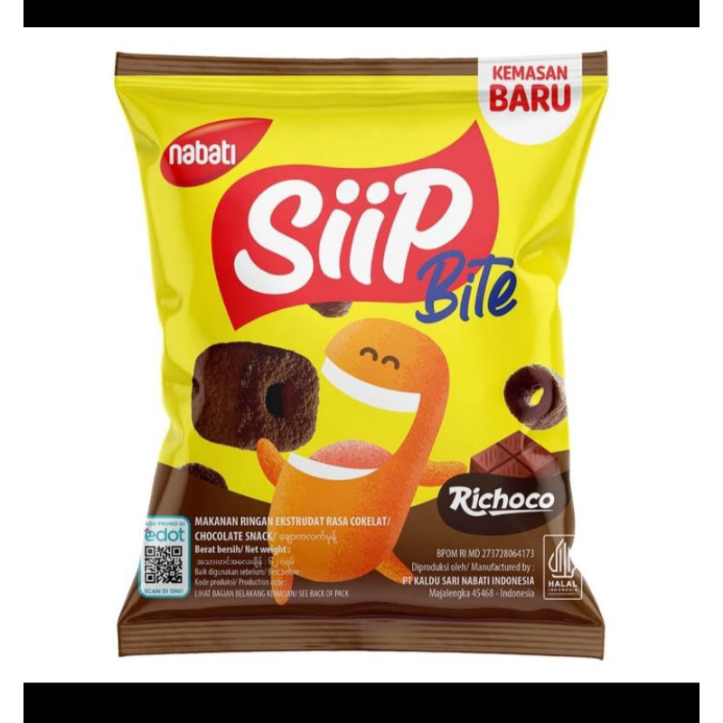 

Nabati Siip bite Snack rasa cokelat 57G