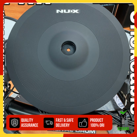 Cymbal Drum Elektrik NUX 14in Chokeable 3 Area untuk SEMUA MERK E DRUM