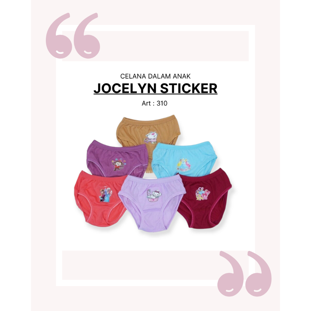 CD Anak Perempuan Jocelyn  | Celana dalam anak murah | Bahan Lembut | Motif Karakter