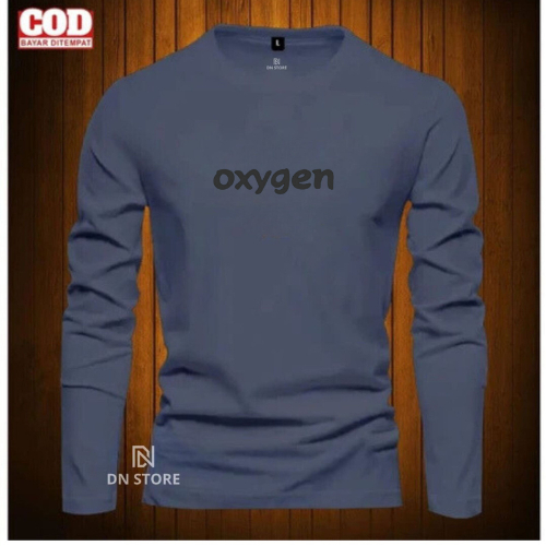 Kaos lengan Panjang OXYGEN  o tebal BARU Hitam premium pria wanita