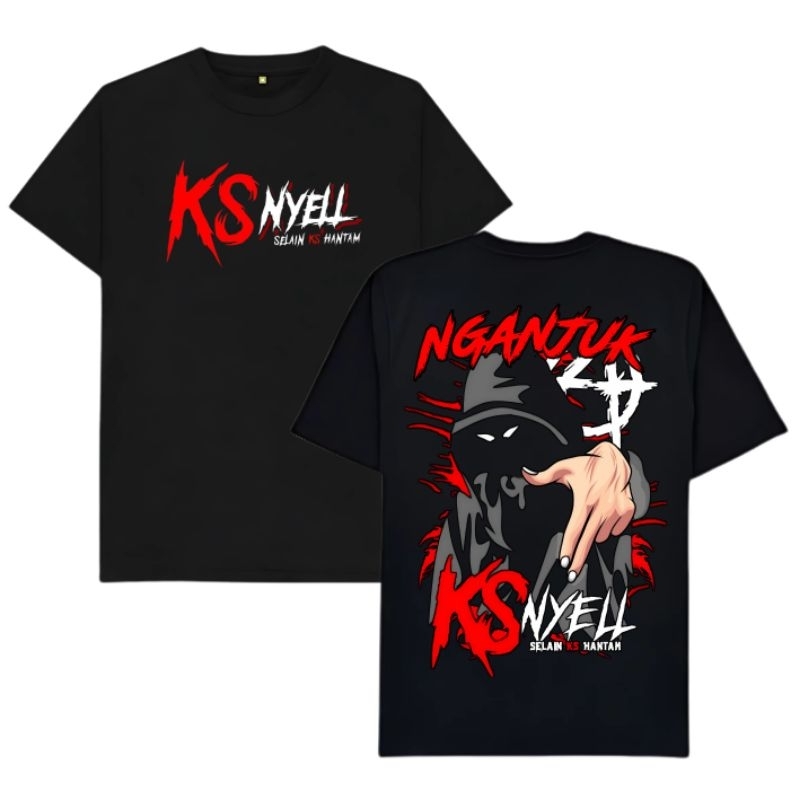 Promo Kaos KS Nyell - Nganjuk Kediri Jombang Madiun Tulungagung Ponorogo - Bahan Combed 30s Hitam