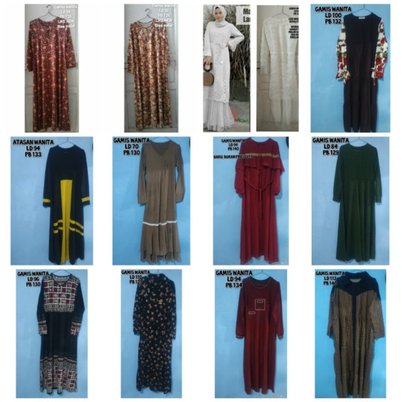 Gamis wanita preloved / gamis like new/ gamis perempuan bekas