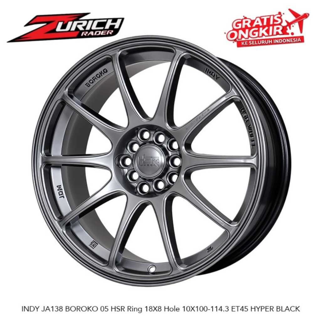 Velg Mobil Yaris Cross Corolla Cross Innova Creta Almaz Ring 18 Pelek Hsr Wheel Indy Hyper Black