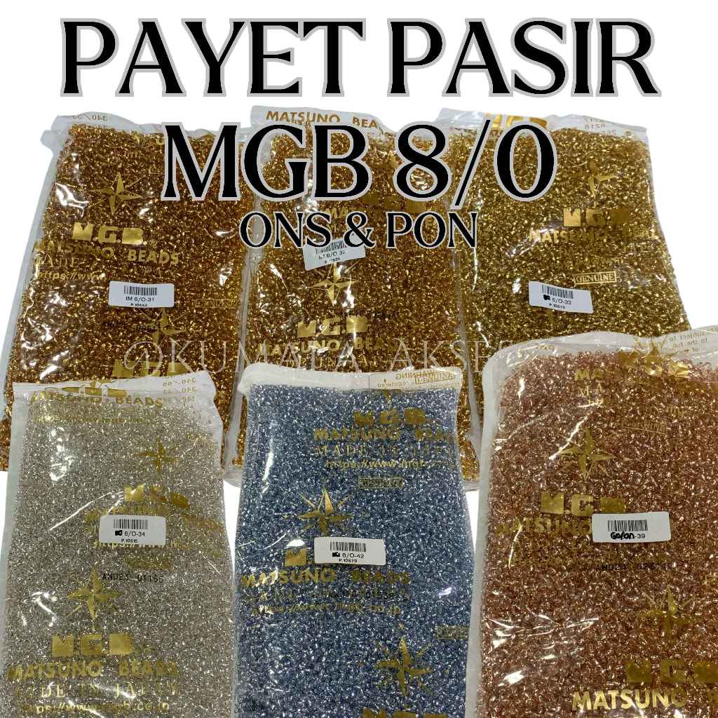 PASIR 8/0 | 3 mm Mote Payet Manik MGB asli JEPANG per ONS & PON