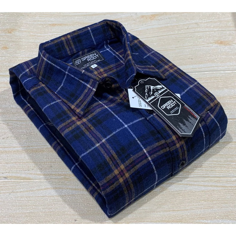 Kemeja Jumbo Flannel Lengan Pendek Big Size Baju Hem Flanel Big 5XL-6XL Atasan Baju Premium