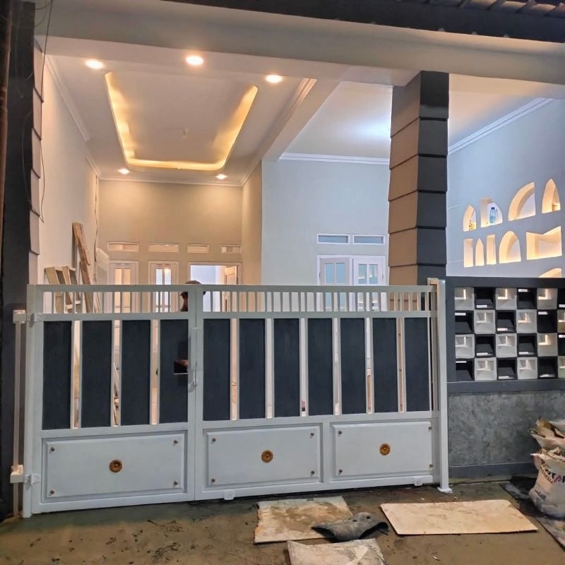pagar minimalis modern grc serta kayu