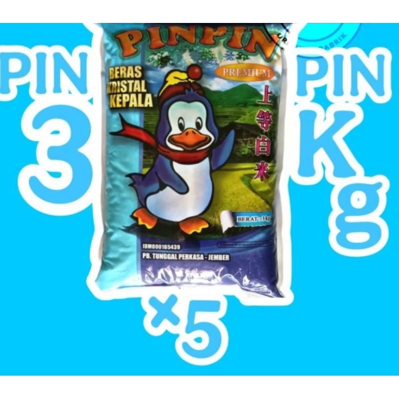 

Beras Pin Pin kemasan 3 Kg (dapat 5sak)