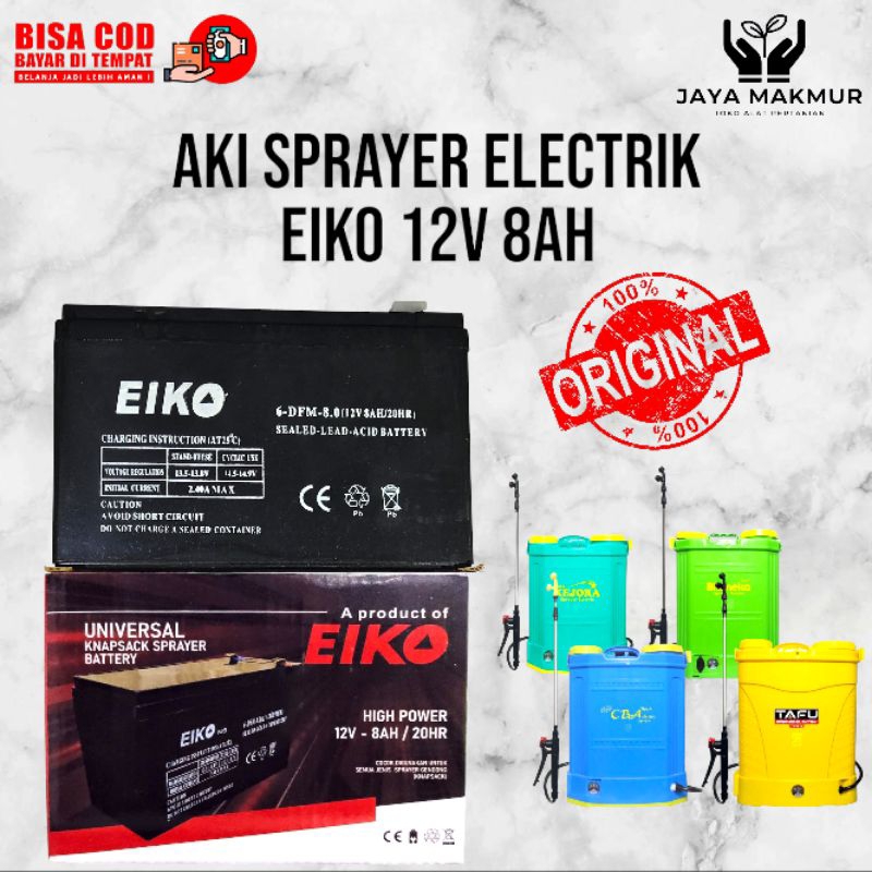 Aki Sprayer Elektrik Eiko 8AH 12 Volt, Baterai Sprayer Elektrik