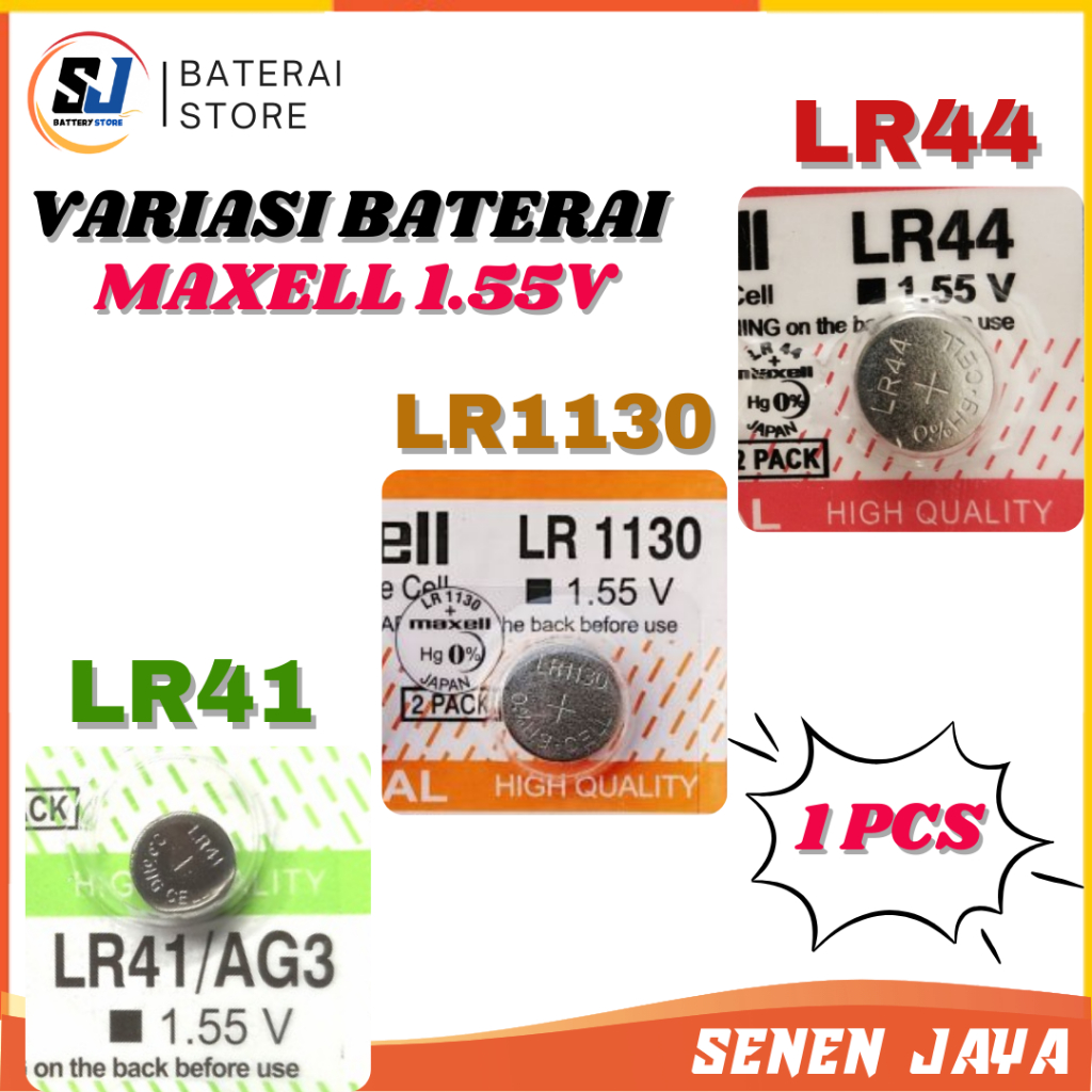 PROMO Baterai Kalkulator Maxell Casio Citizern Kancing LR44 LR41 LR1130 Original Maxel AG13l kecil B