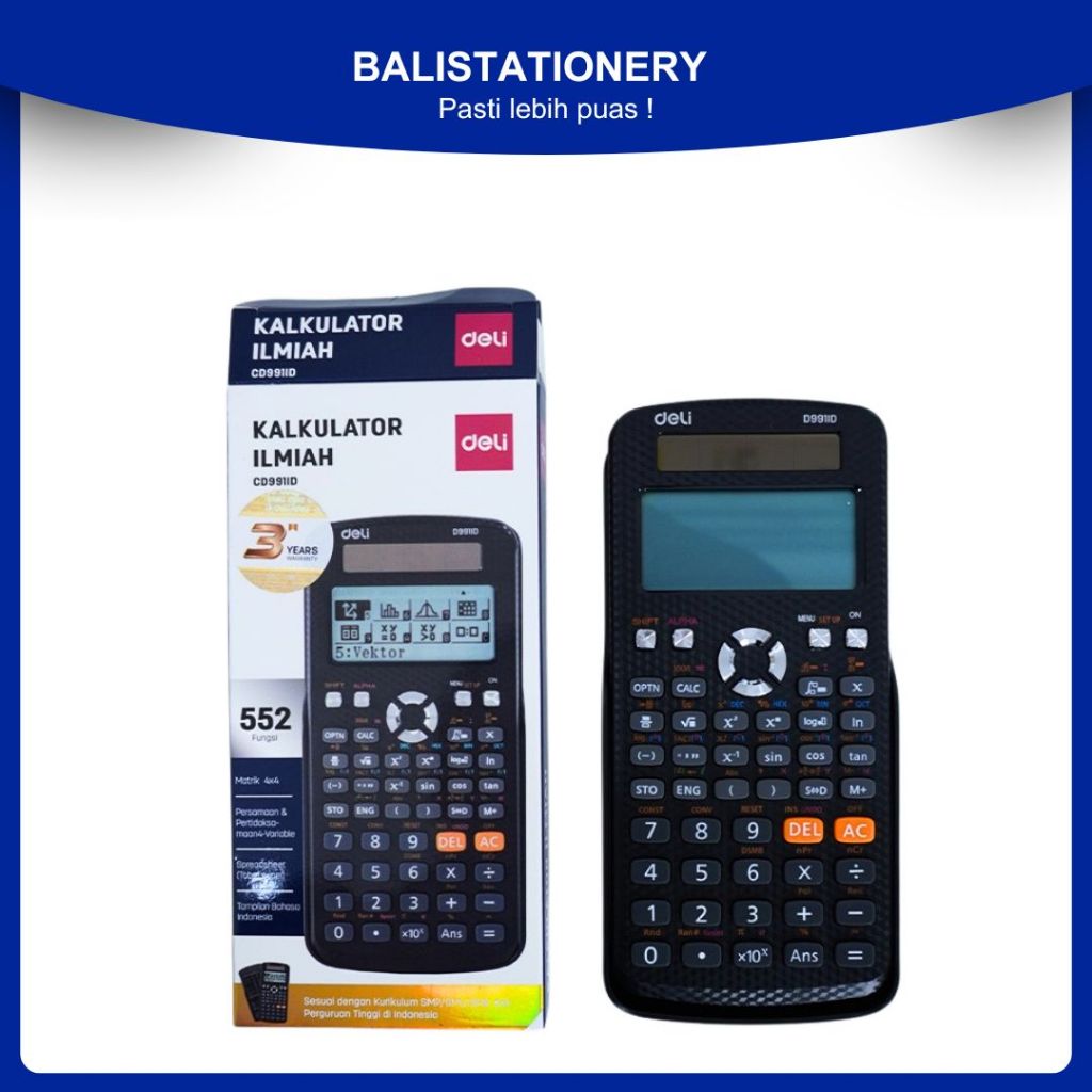 

Deli Kalkulator / Calculator Scientifics CD991ID 552 Fungsi