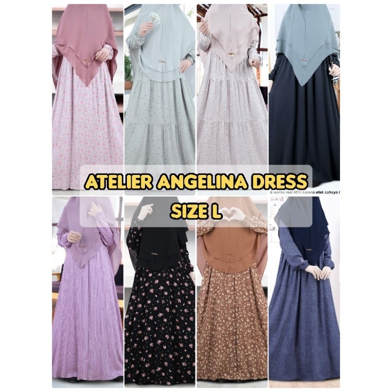 Atelier Angelina Dress size L : Geranium Primrose, Frosty Aster Weish Green, Snowy Khaky, Embroidery
