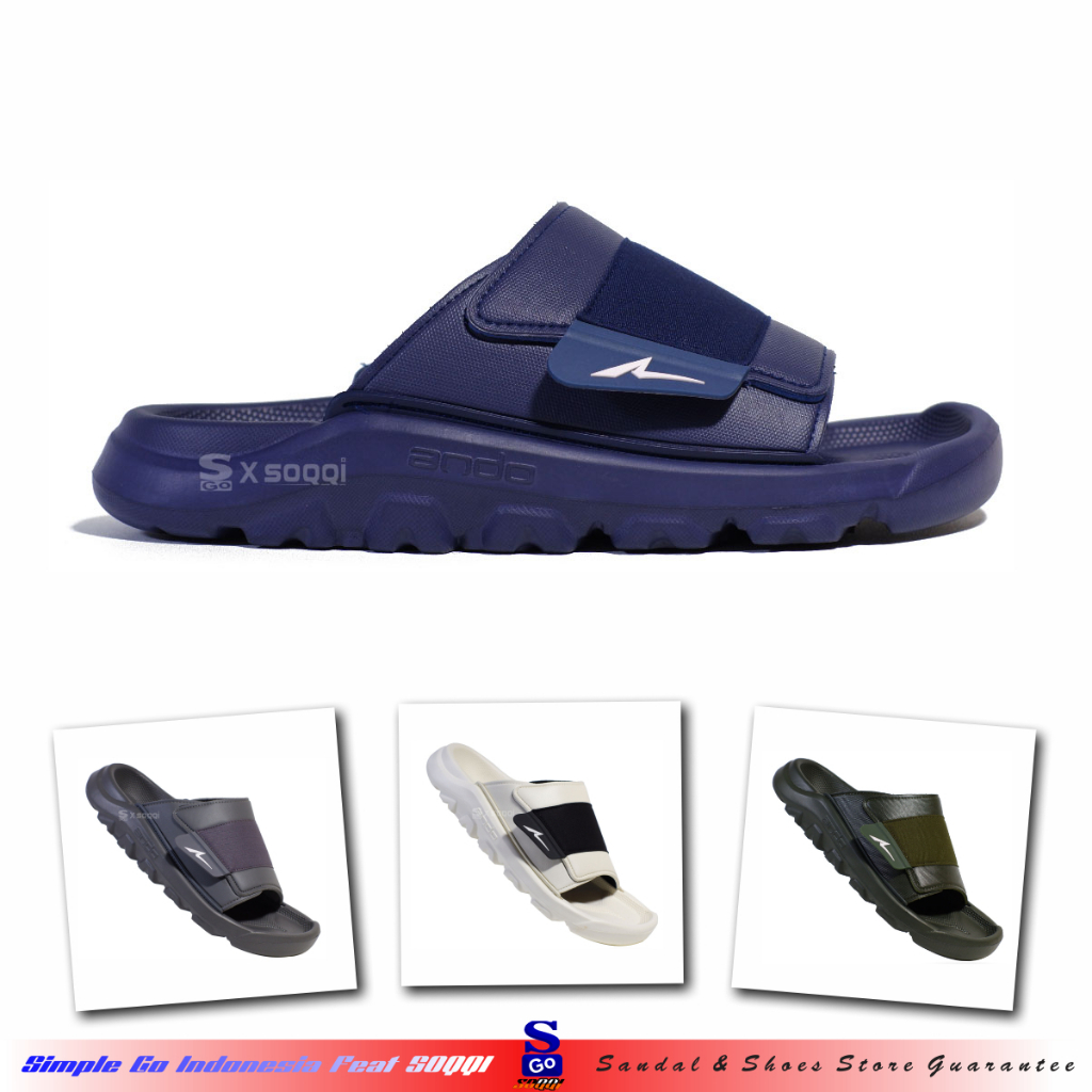 Ando Gentle sendal karet slop cowok kekinian original sandal selop pria terbaru lentur 38-43