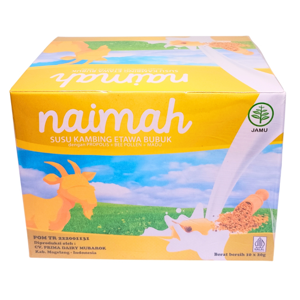 

Susu Kambing Etawa Propolis Bee Pollen Naimah Bubuk Dengan Kemasan Baru