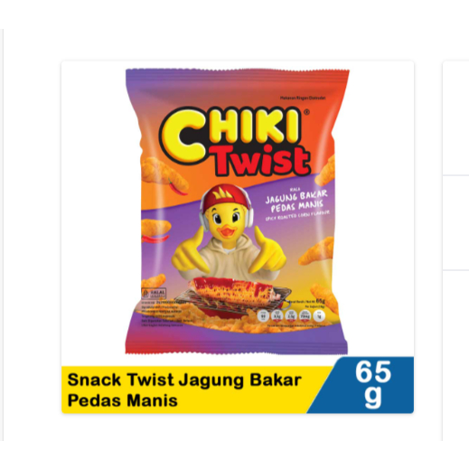 

chiki snack twist jagung bakar pedas manis 65g