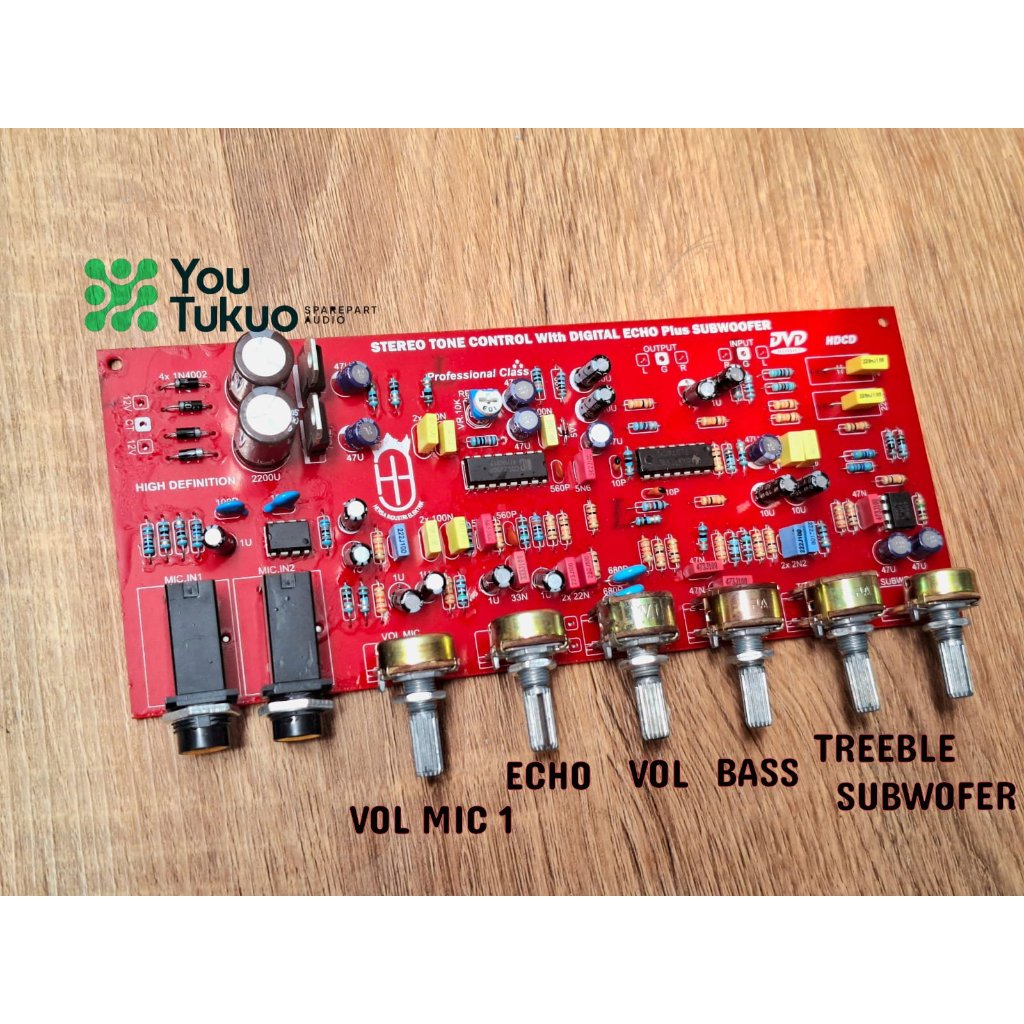 Tone Control Echo Stereo Plus Subwoofer + Regulator