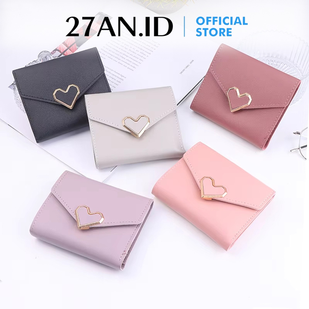 (27AN.ID) dompet lipat pendek motif love fashion wanita