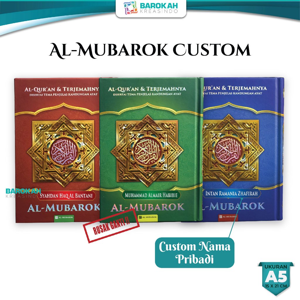 Al quran Terjemahan Al Mubarok A5, Al quran Rasm Utsamani Asbabun Nuzul 30 Juz Lengkap