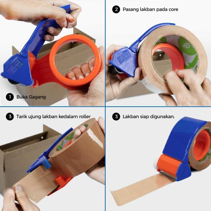 

Cutter Dispenser Tape / Alat Pemotong & Dispensher Gagang LAKBAN 48mm 2inch
