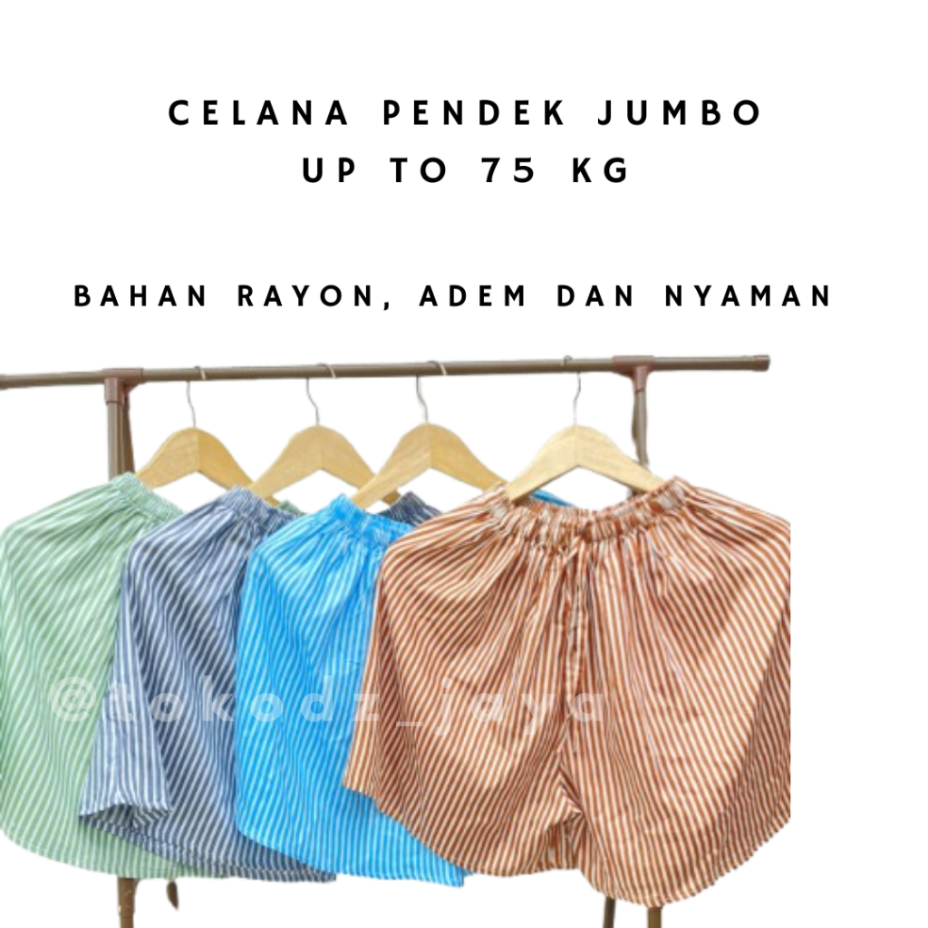 Celana Pendek STRIPE Jumbo GARIS Hot Pants Big Size Celana Pendek Wanita Jumbo Celana Pendek Rayon H