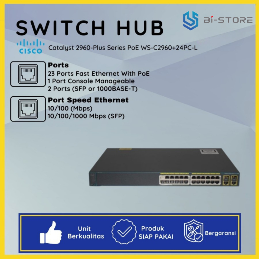 Switch Hub POE 24 Port Cisco Catalyst 2960 Minus 1 Port