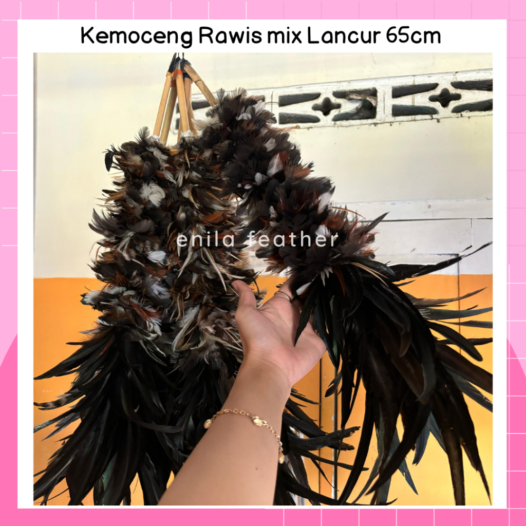 KEMOCENG BULU AYAM LANCUR KOMBINASI JAGO BANGKOK PANJANG 65CM ALAT PEMBERSIH DEBU RUMAH MOBIL MURAH