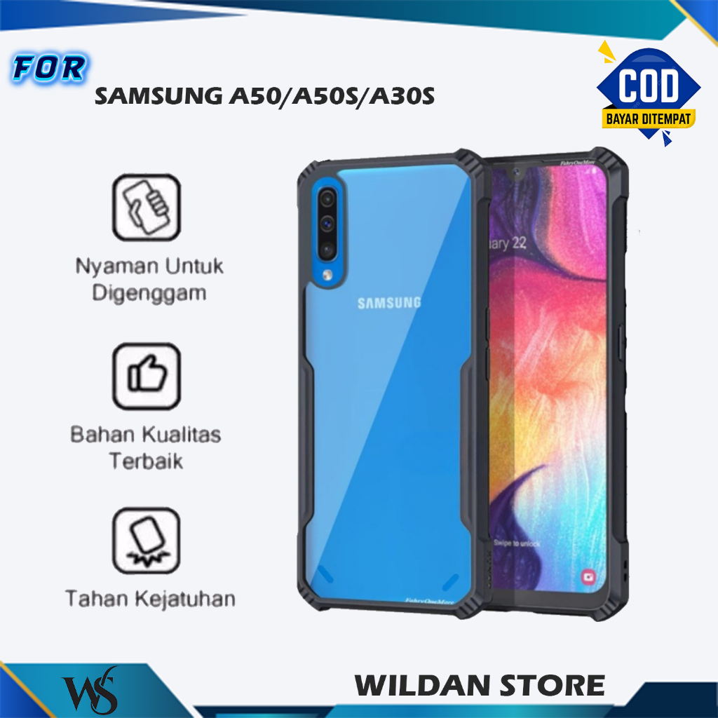 Case Samsung Galaxy A50 A50S A30S Shockproof Bumper Transparan TPU  Soft Case Belakang Premium