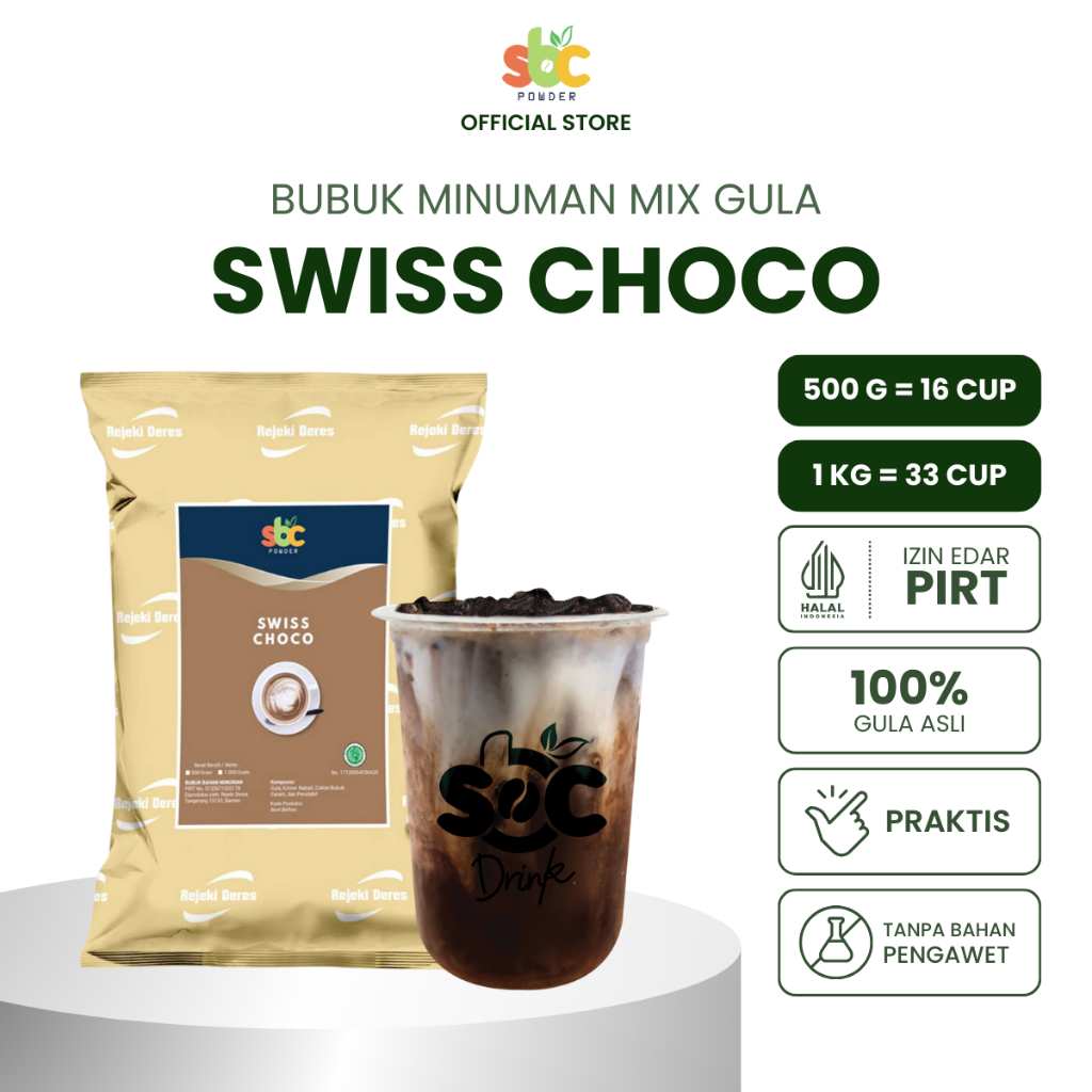 

SBC - Bubuk Minuman SBC Swiss Choco / Powder Minuman / Bubuk Bahan Minuman Coklat / Eskrim Cokelat