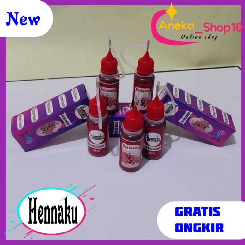 Inai kuku botol jarum HENNAKU/Inai kuku muslimah halal sah di bawa sholat