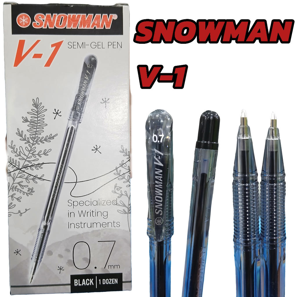 

Pulpen Snowman Hitam V-1 Ballpoint Pen 0.7 mm 1 Pack Isi 12 pcs