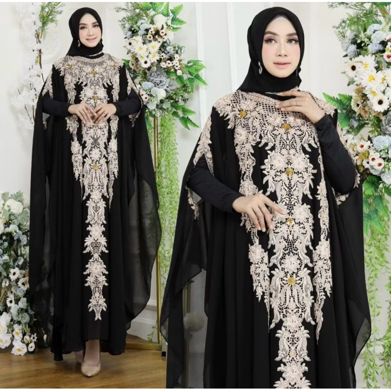 Kaftan Pamela , Kaftan lebaran , Kaftan bordir premium.