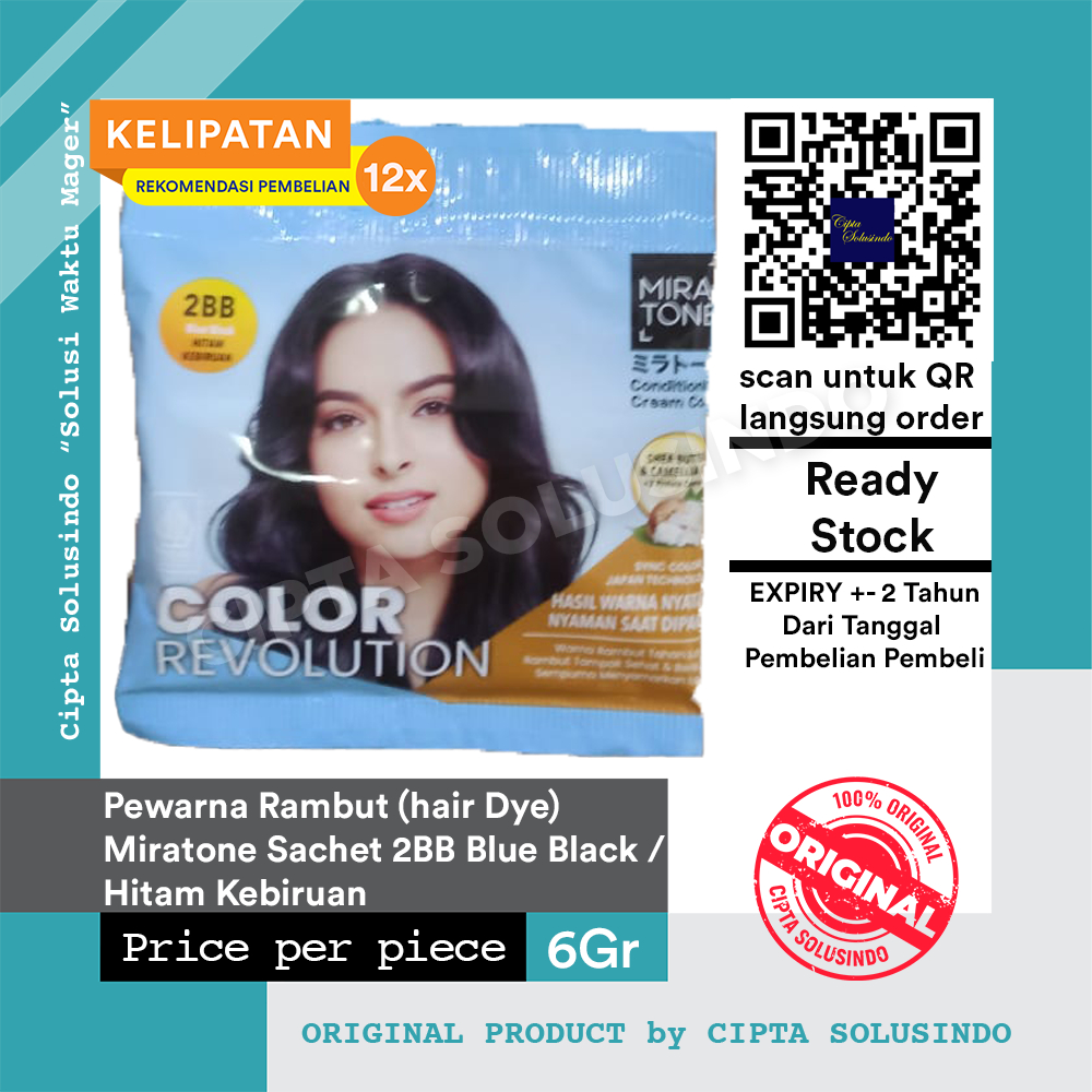 Cat Rambut Miratone - Blue Black (2BB) Sachet
