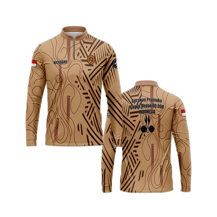 baju pramuka pembina pria lengan panjang jersey seragam guru / laki/wanita/ baju lapangan pramuka / 