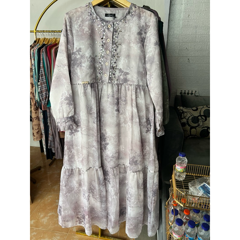 GAMIS ABIYANI PAYET MEWAH WARNA TARO LAVENDER ORIGINAL