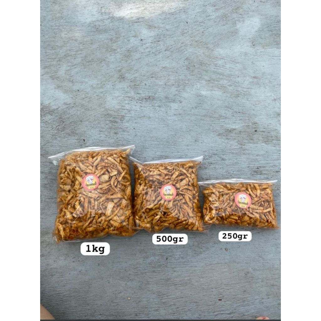 

Basreng Kering Pedas daun jeruk 1 Kg. 500 gr, 250 gr