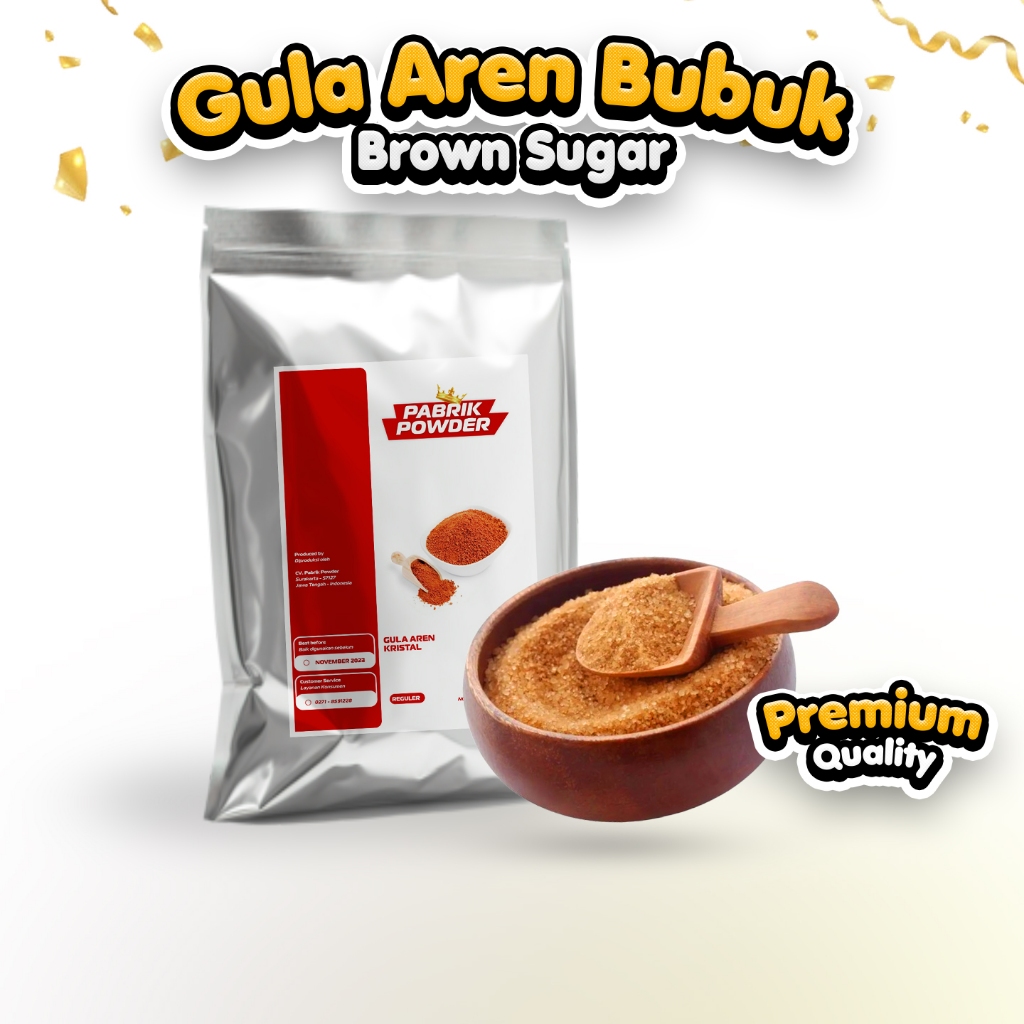 

Brown Sugar Bubuk , Gula Aren Semut Kristal, Topping Makanan Minuman
